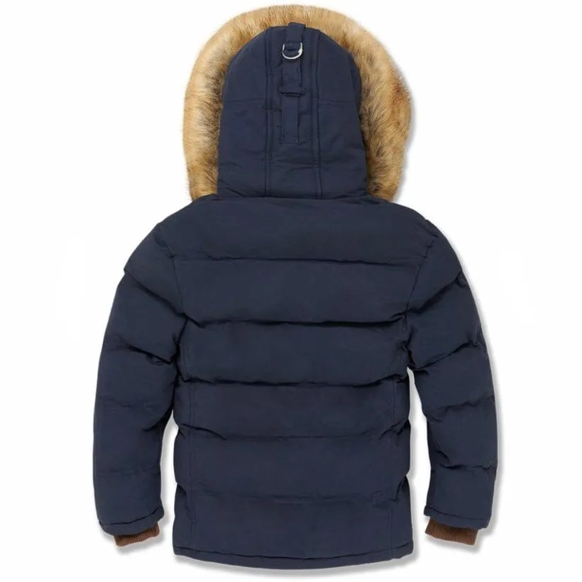 Kids Jordan Craig Bismarck Fur Lined Parka Jacket (Navy) 91537K