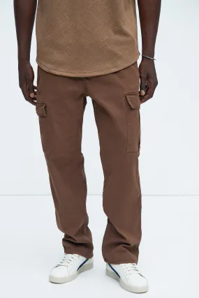 Kyle Straight Cargo Pants - Dark Brown