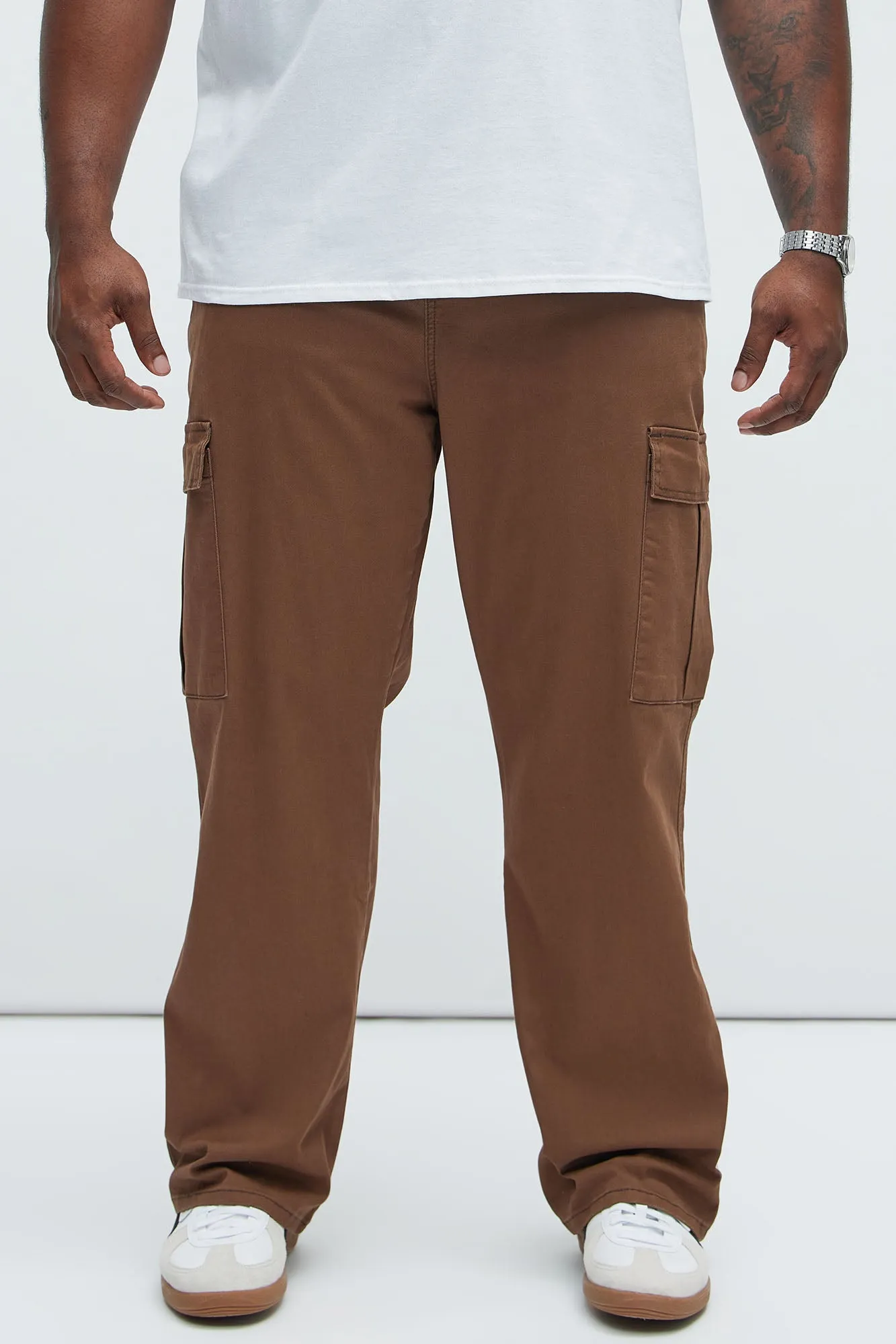 Kyle Straight Cargo Pants - Dark Brown