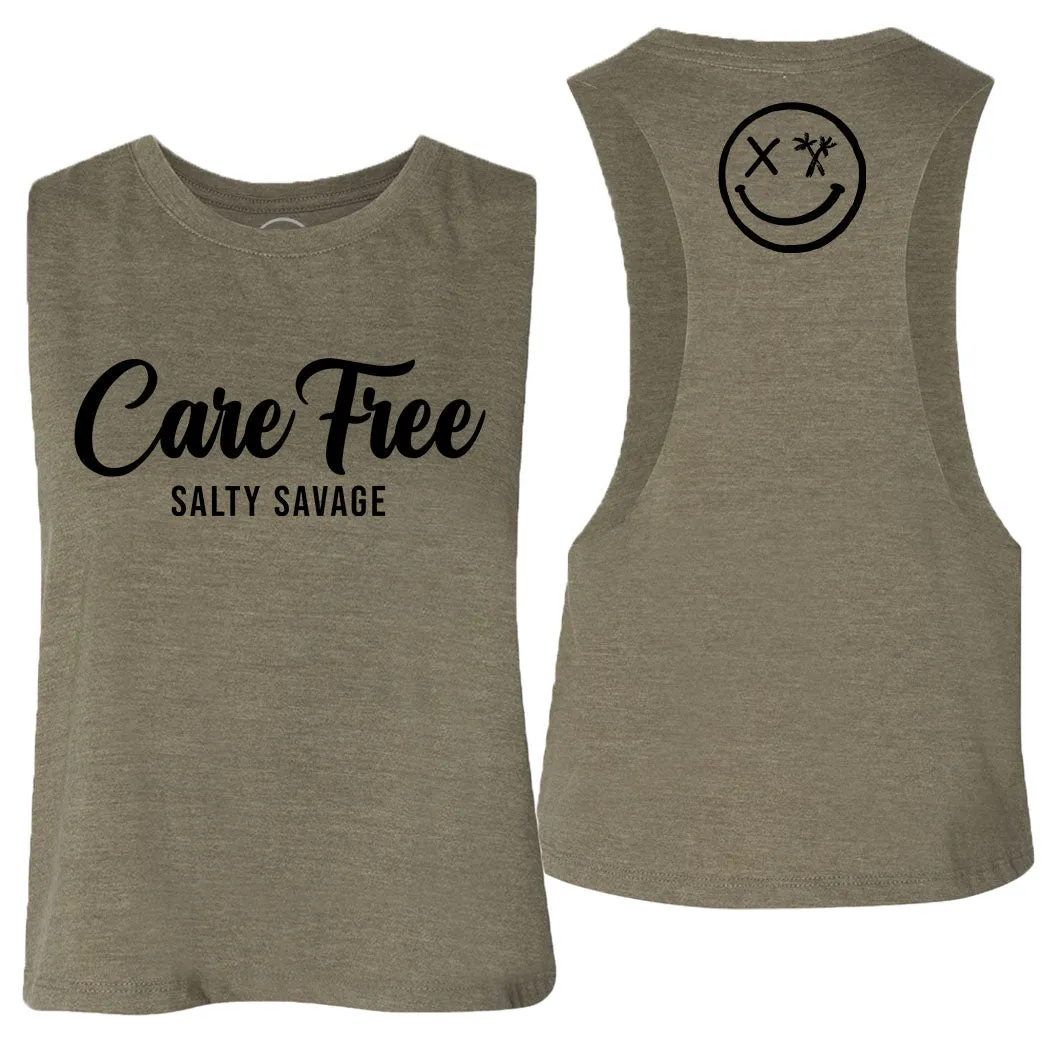 Ladies "Care Free" Flowy Crop Tank