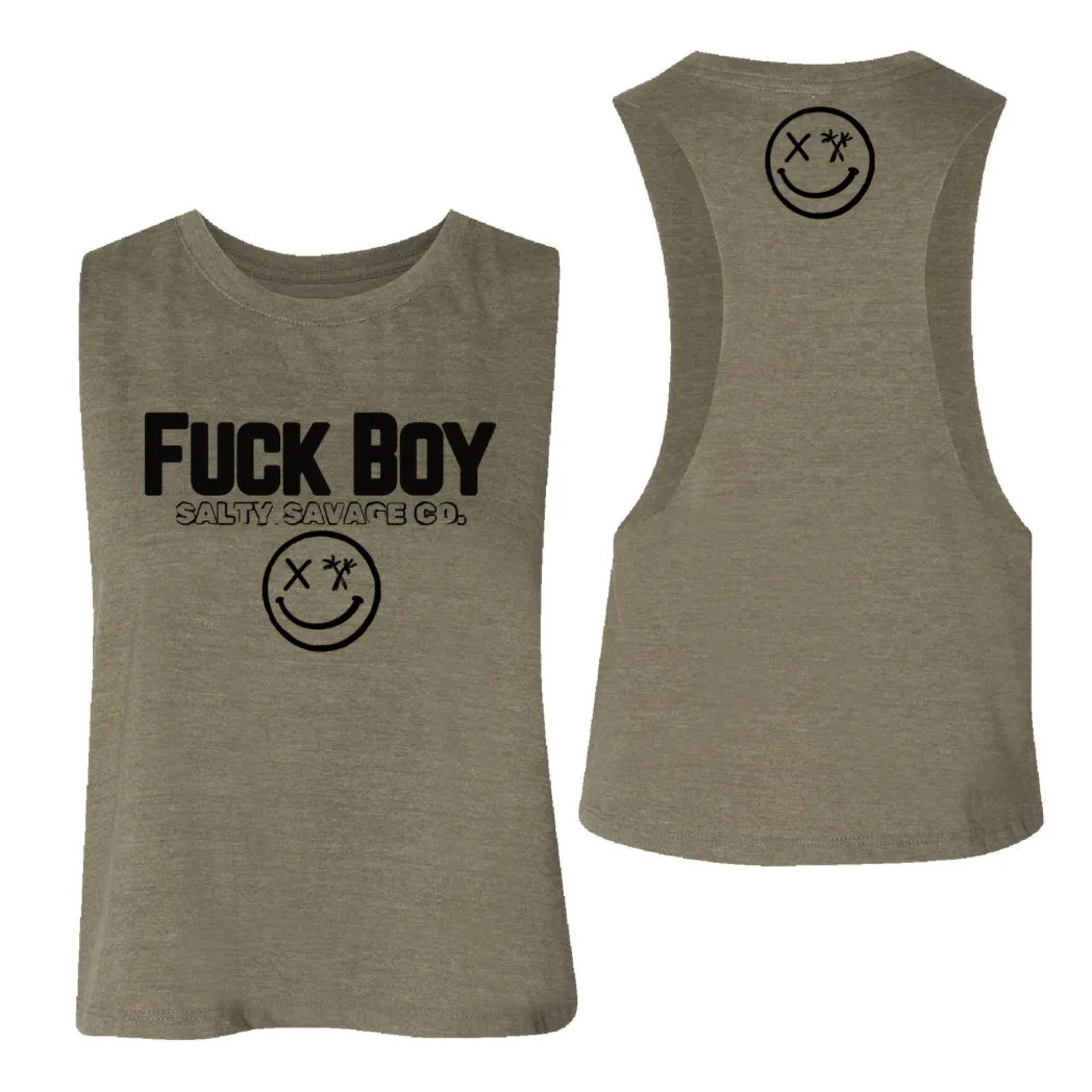 Ladies "FUCK BOY" Flowy Crop Tank