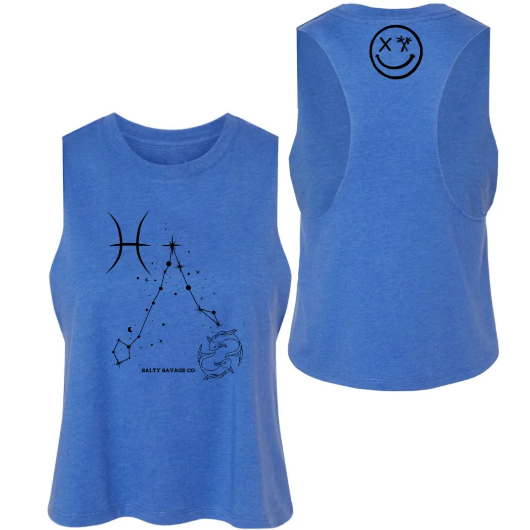 Ladies "Pisces" Flowy Crop Tank | Zodiac Collection