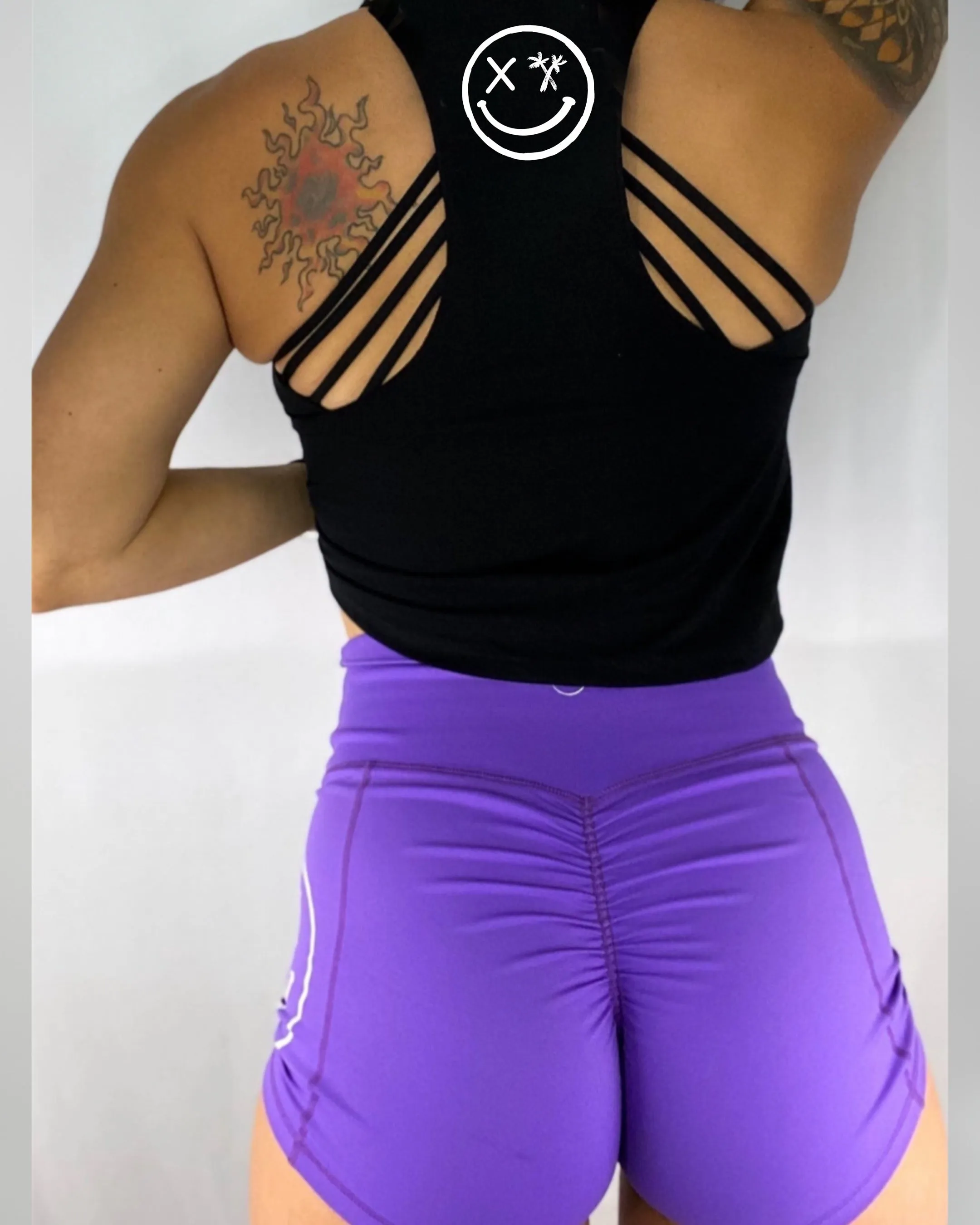 Ladies "Spliced Pride Smile" Flowy Crop Tank | Rainbow