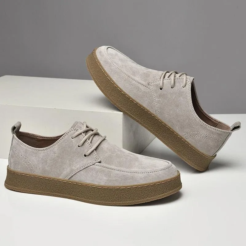 Leather Men's Casual Sneakers - Handmade Flats - GW429