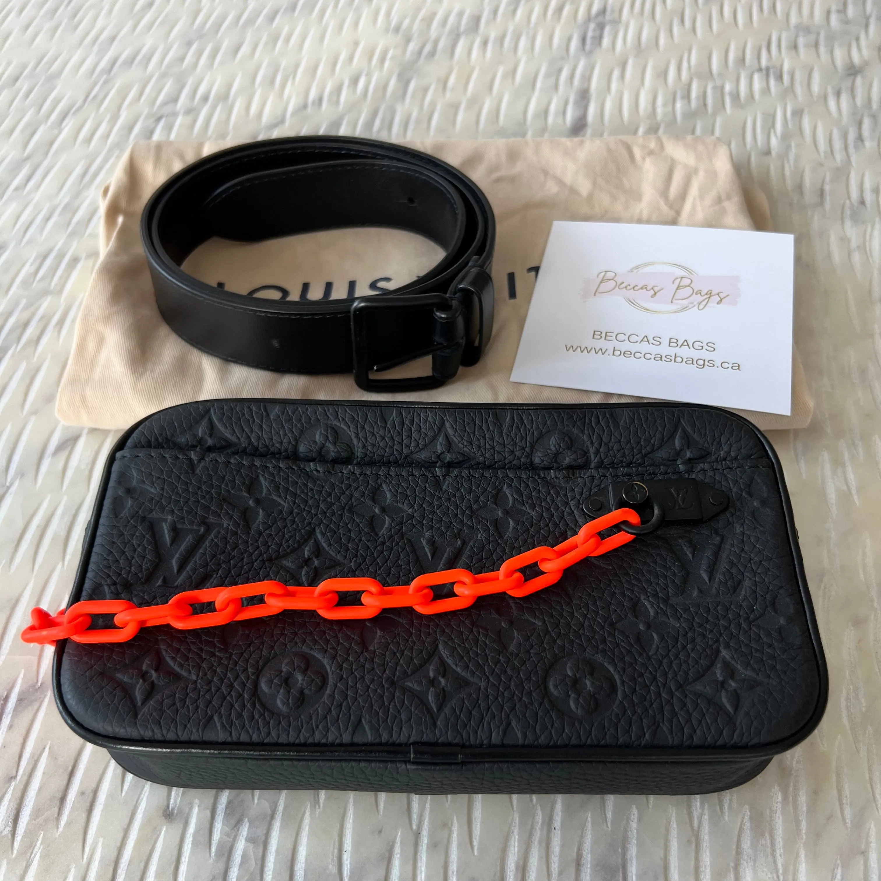 Louis Vuitton Taurillon Monogram Uniformes Solar Ray Soft Pochette Volga Belt Bag