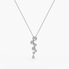 Luna Raindrop Pendant Necklace 18K White Gold