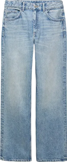 MANGO Blue Mid-rise Straight Jeans BNWT UK 14