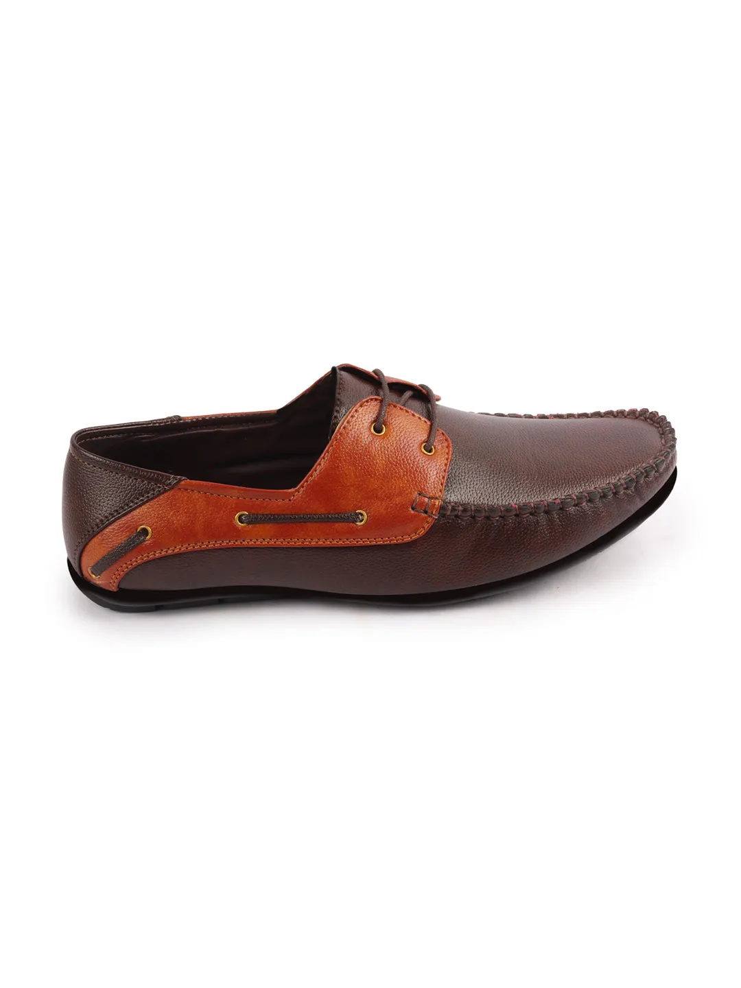 Men Brown Casual Slip-On Boat Shoes