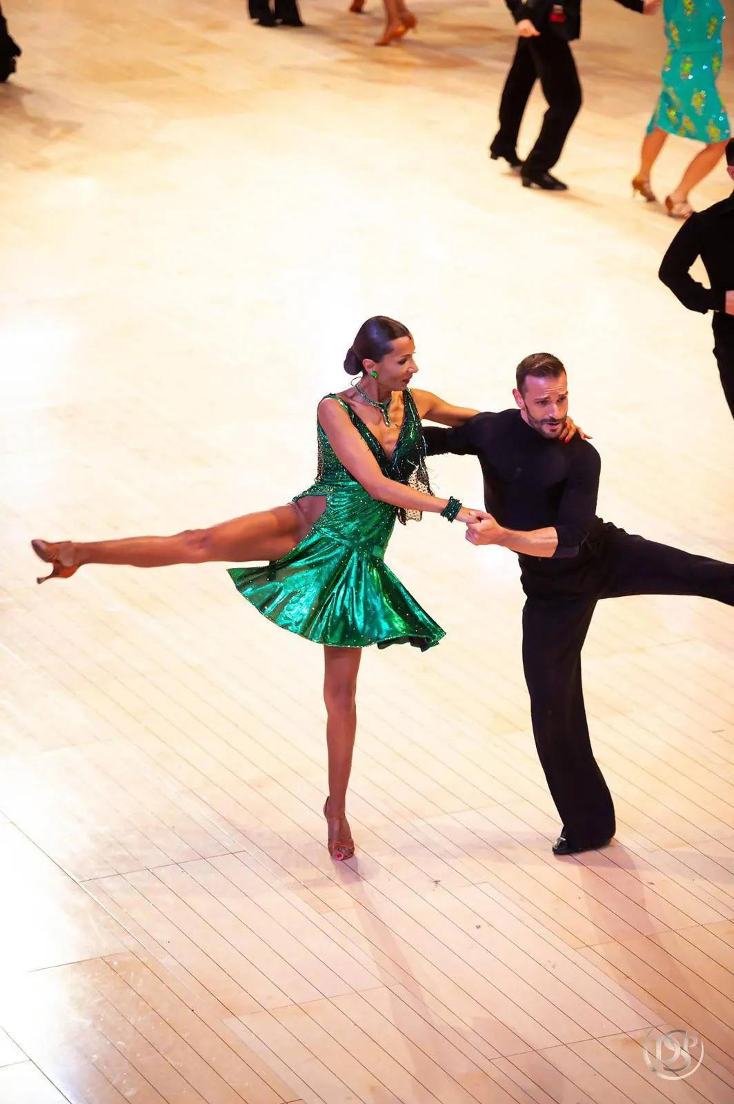 Metallic Emerald Green Latin Dress