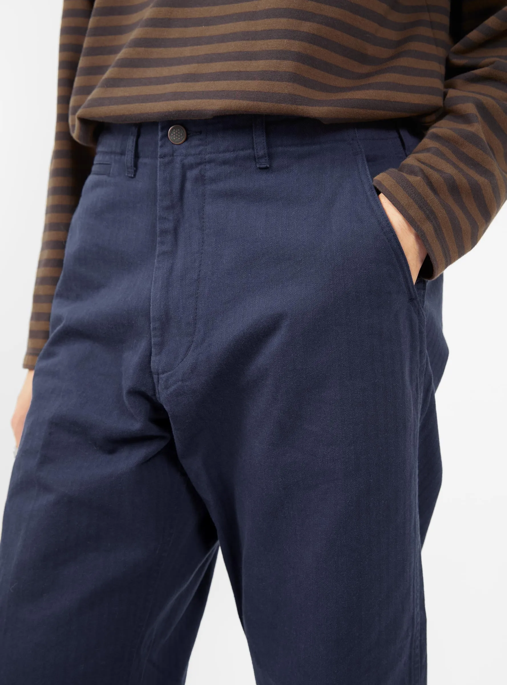 MIL Herringbone Trousers Navy