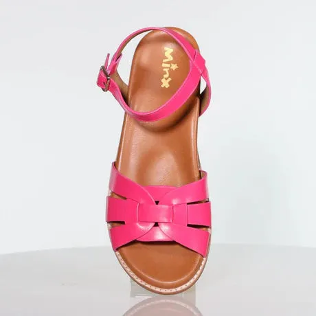 Minx Athens Hot Pink Leather Sandal