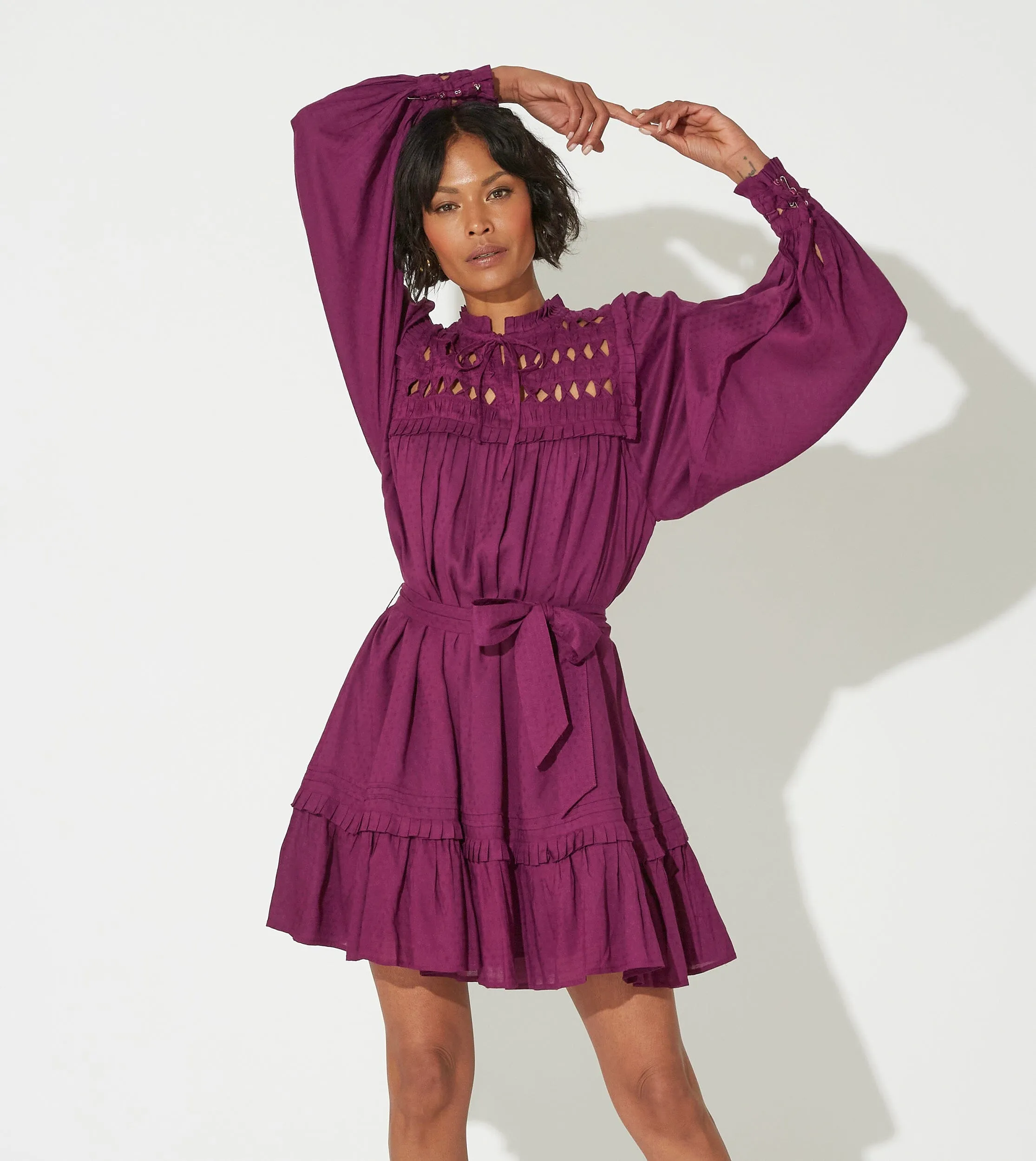 Musette Mini Dress | Aubergine