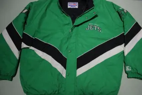 New York Jets Logo Vintage 90's Starter Zip Up Hoodie Parka Jacket