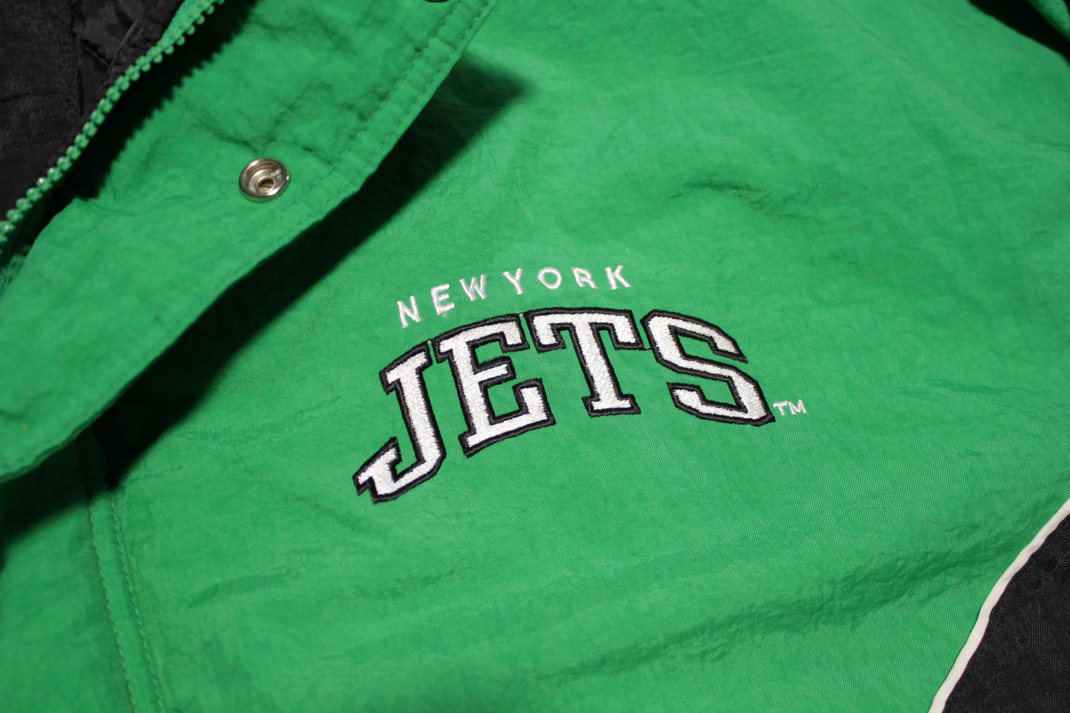 New York Jets Logo Vintage 90's Starter Zip Up Hoodie Parka Jacket