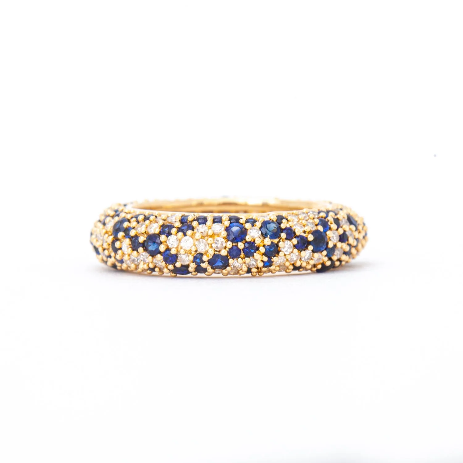 Night Sky Pave Sapphire & Diamond Eternity Ring