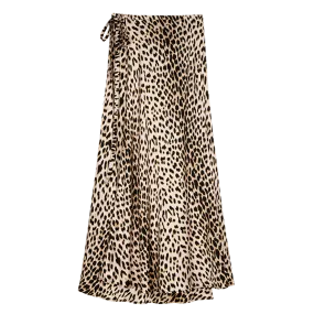 OH APRIL Ela Midi Wrap Skirt Leo