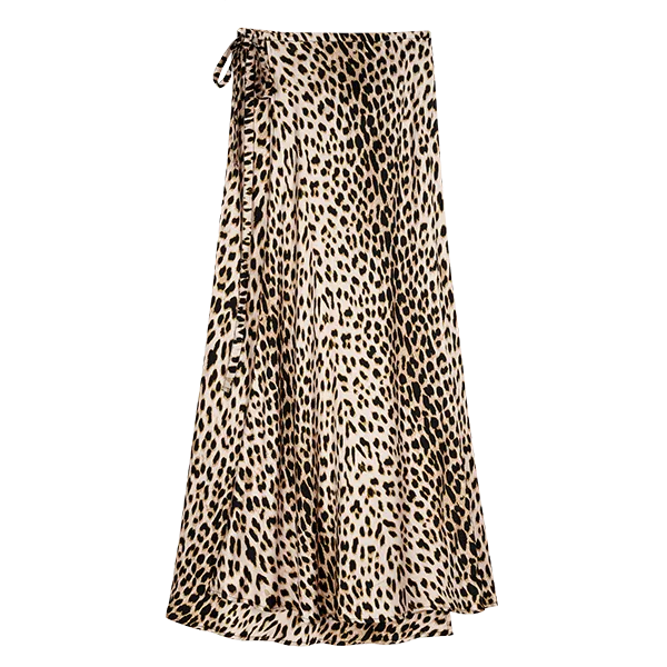 OH APRIL Ela Midi Wrap Skirt Leo