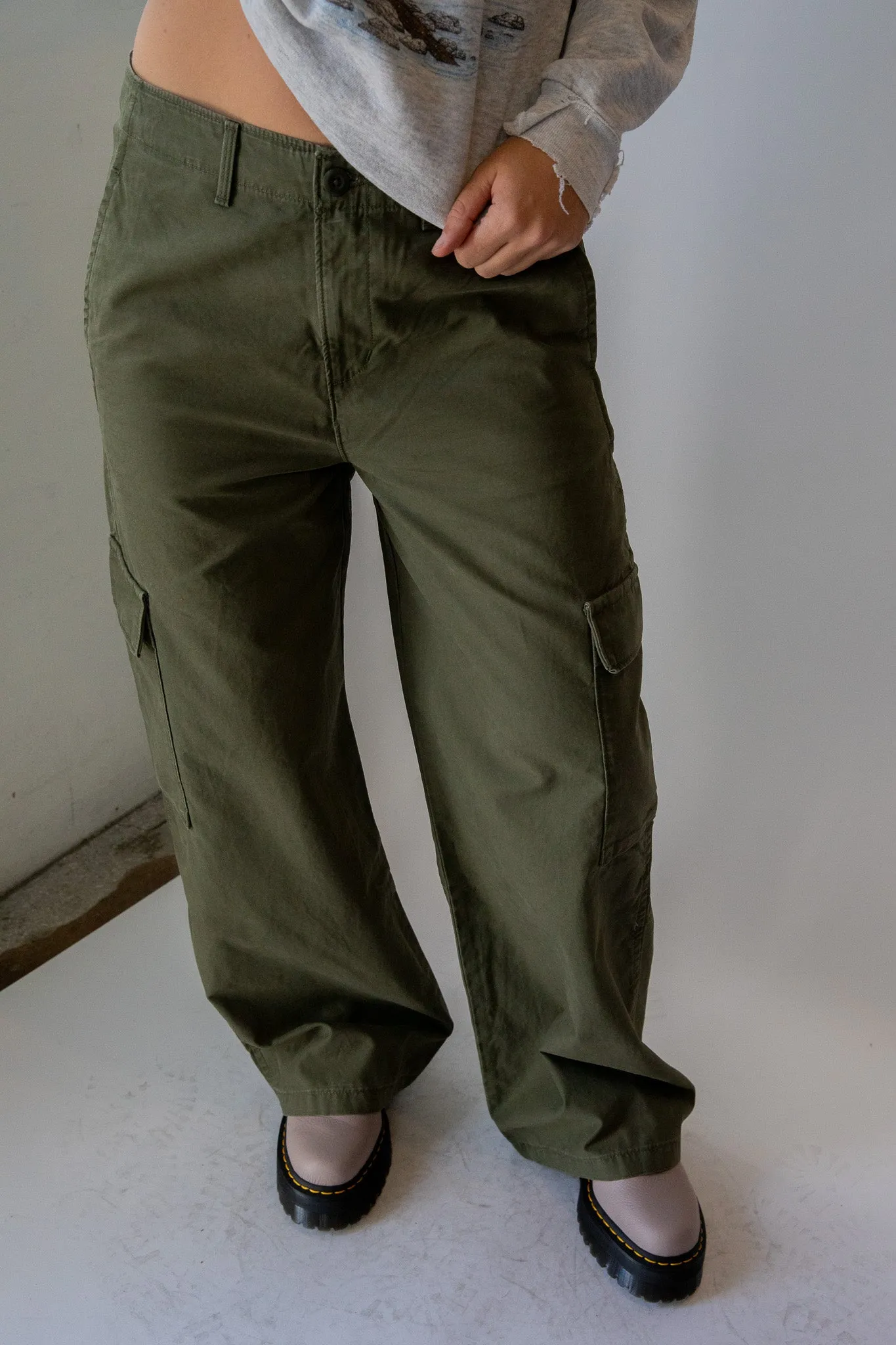 Olive Night Baggy Cargo