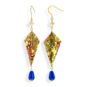 Origami Earrings Multicolor Diamonds With Gemstones