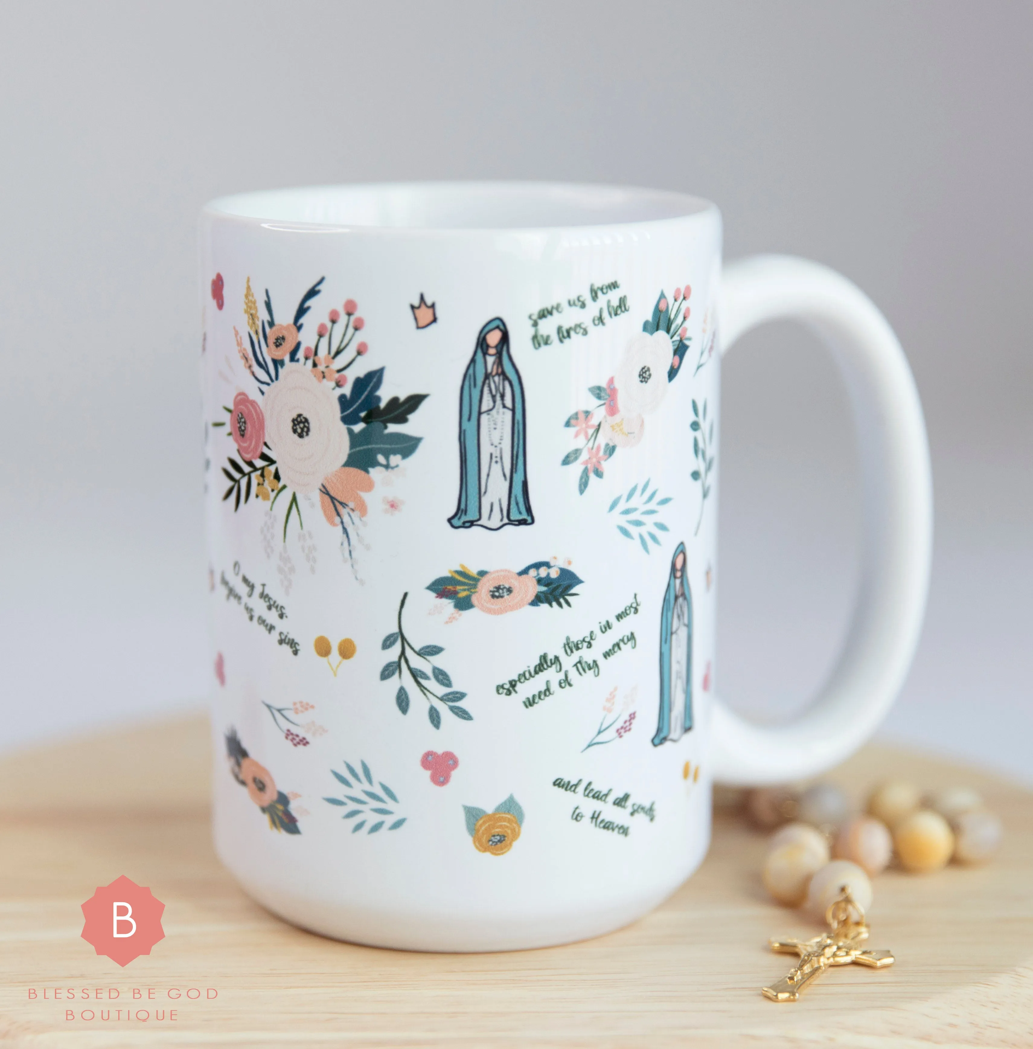 Our Lady of Fatima Catholic Mug, 15oz