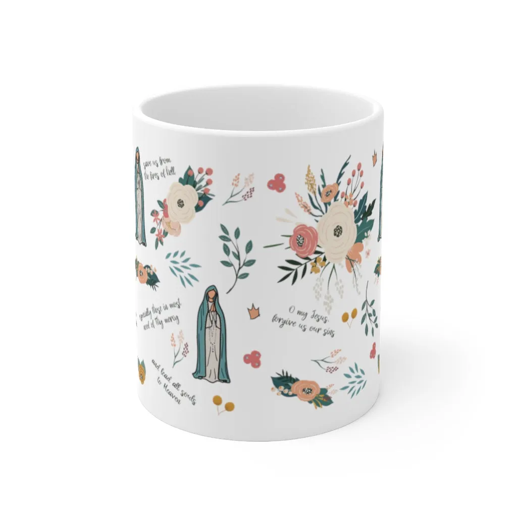 Our Lady of Fatima Catholic Mug, Marian, 11oz cup