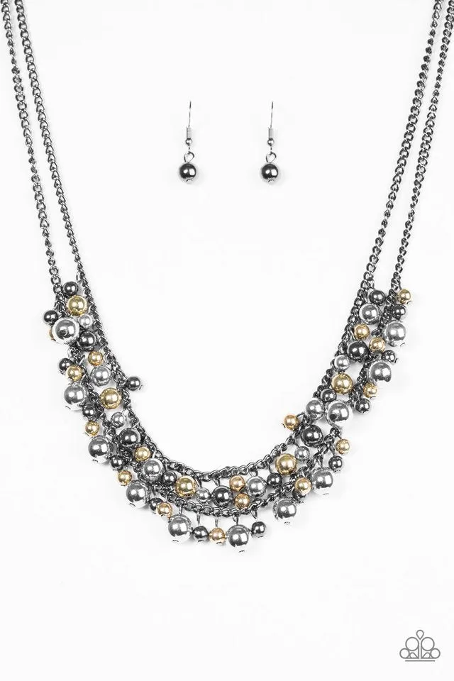 Paparazzi Accessories  - The Fierce Lady #L690  Peg - Black Gold Necklace