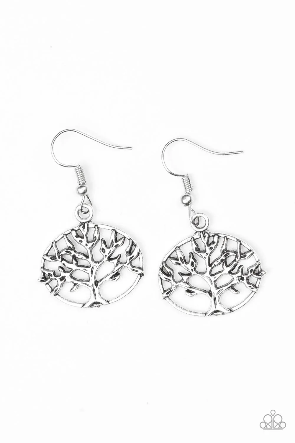 Paparazzi Dream TREEHOUSE Silver Earrings