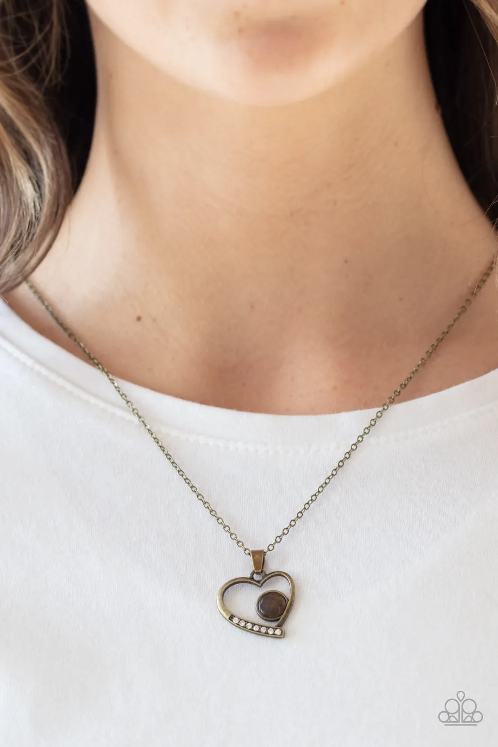 Paparazzi Heart Full of Love Brass Necklace Set