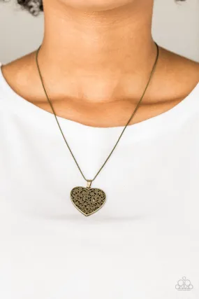 Paparazzi Look Into Your Heart Brass Necklace Set