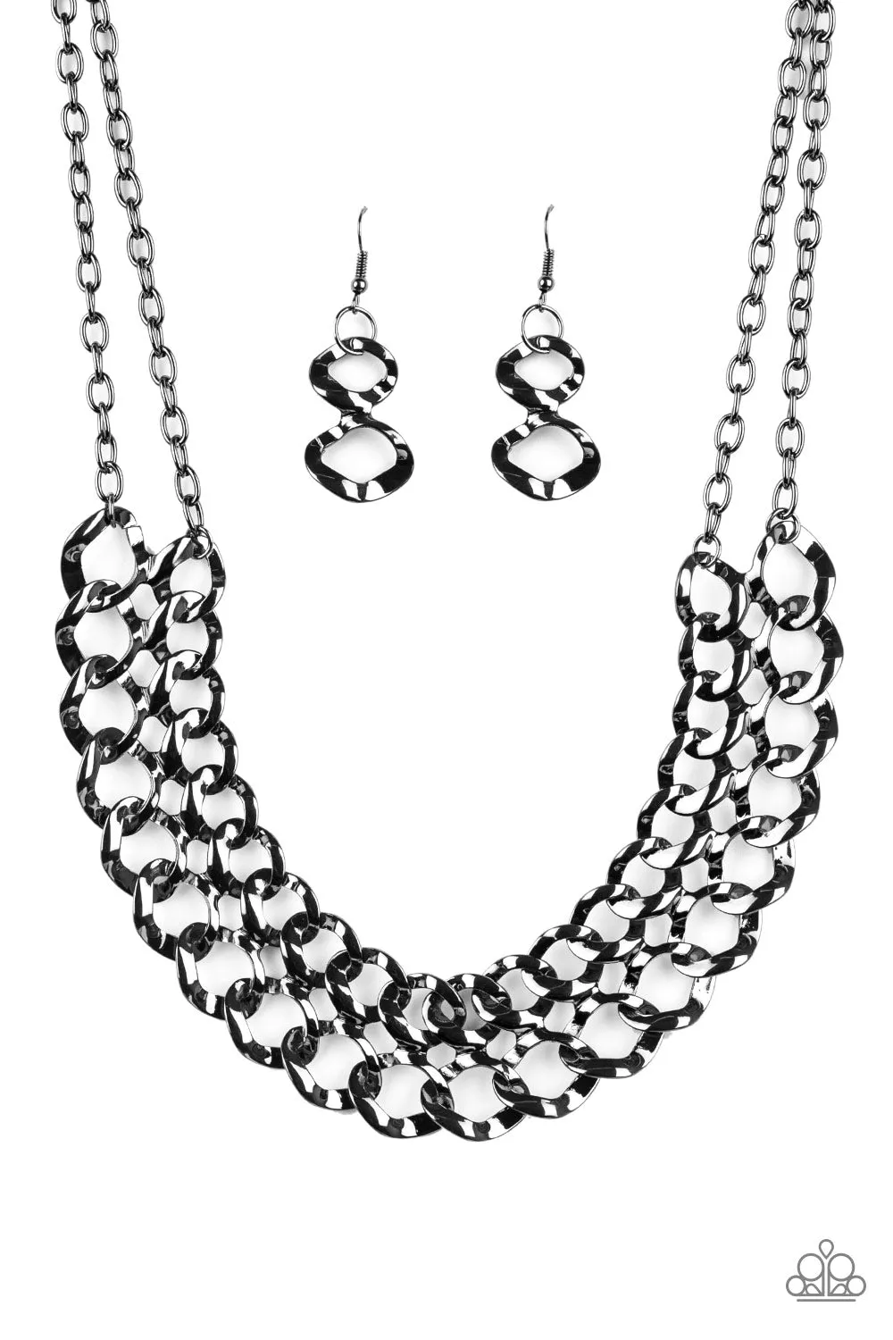 Paparazzi Street Meet and Greet Black Necklace Set