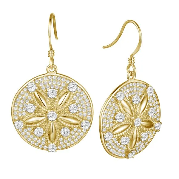 Pavé Ocean Sand Dollar Earrings