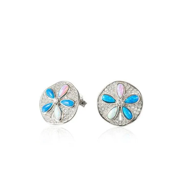 Pavé Opal Sand Dollar Earrings