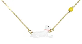 PERRITO PELOTA WHITE NECKLACE