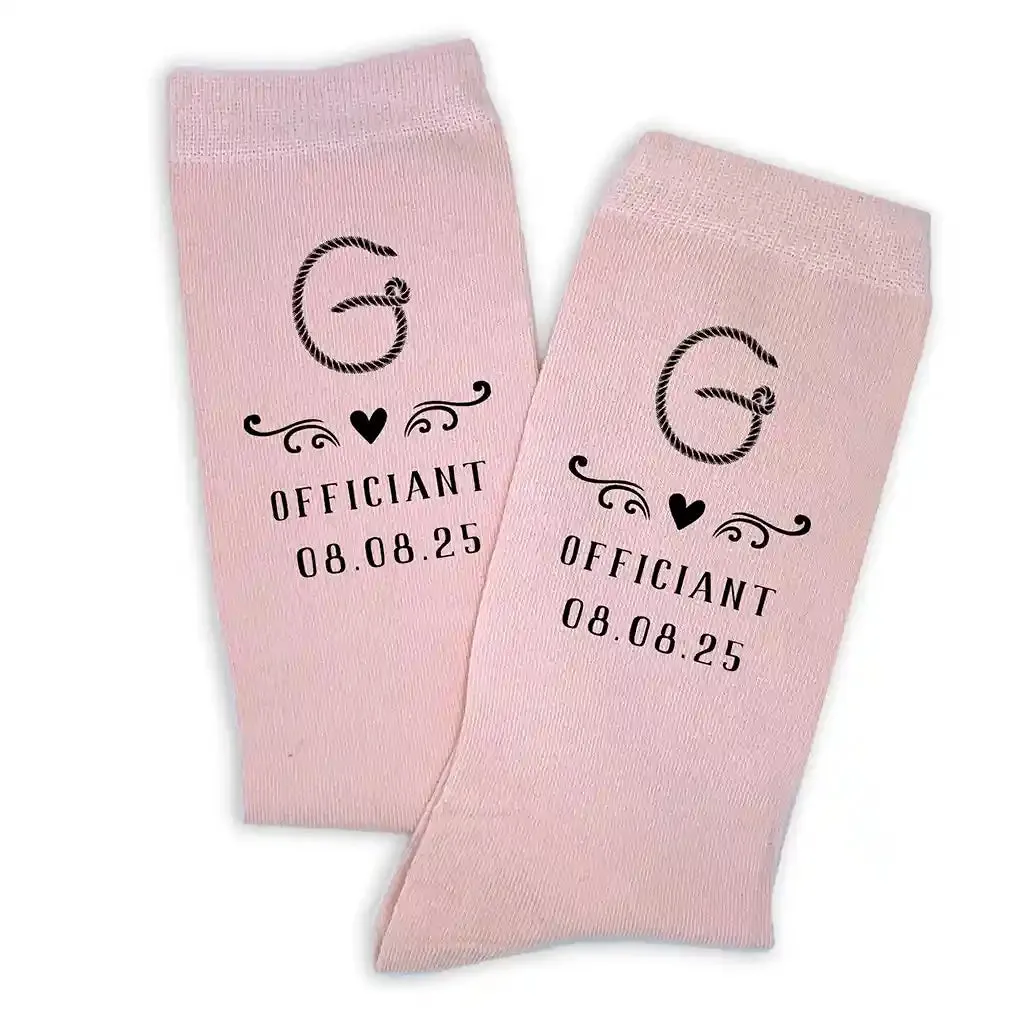 Personalized Monogram Groomsmen Socks for Rustic Ranch Wedding