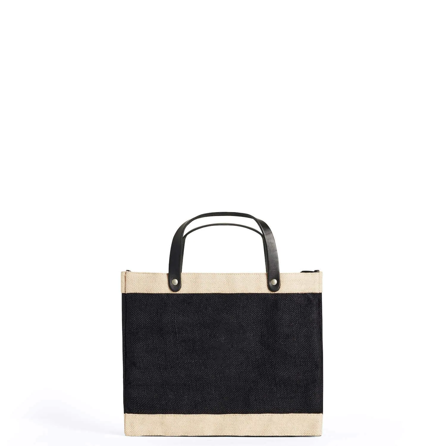 Petite Market Bag in Black with Monogram