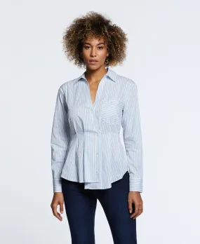 Petite Size Asymmetrical Wrap Button Up Top