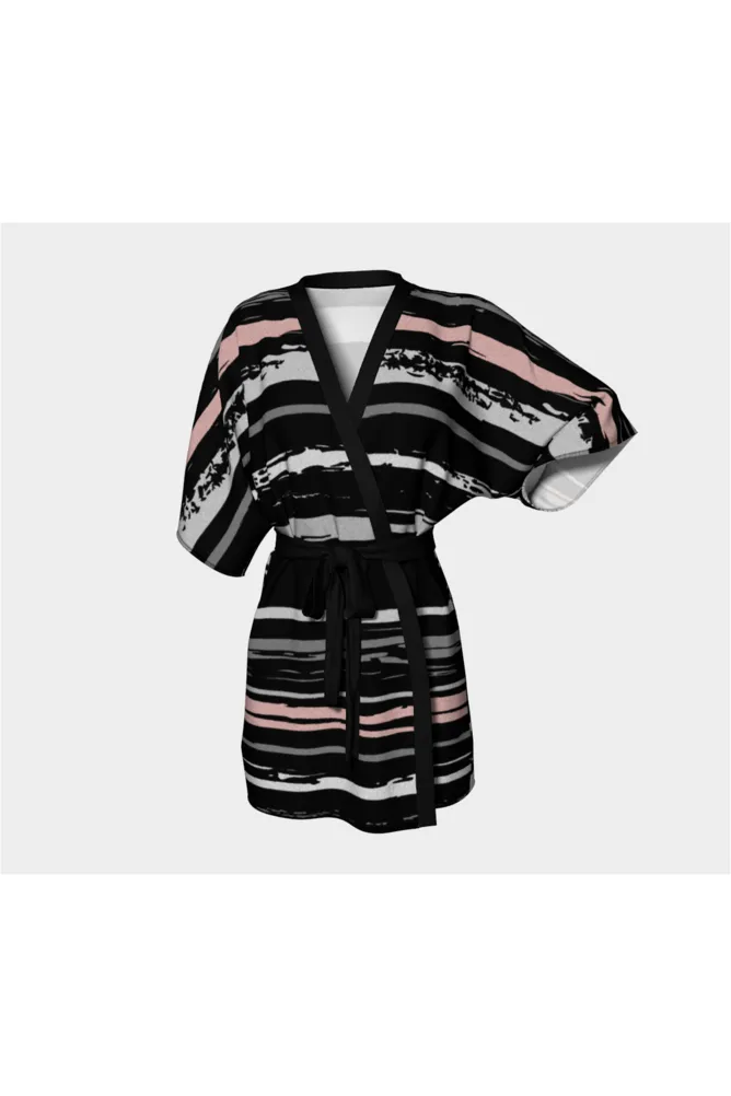 Pink Streak Kimono Robe