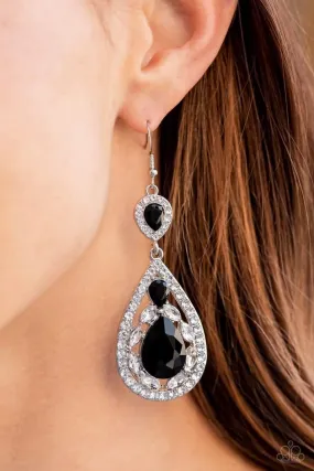 Posh Pageantry Black-Earrings