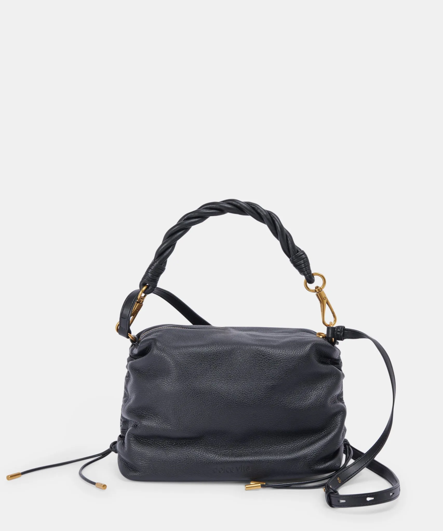 PRESTON SHOULDER/CROSSBODY BLACK LEATHER - re:vita