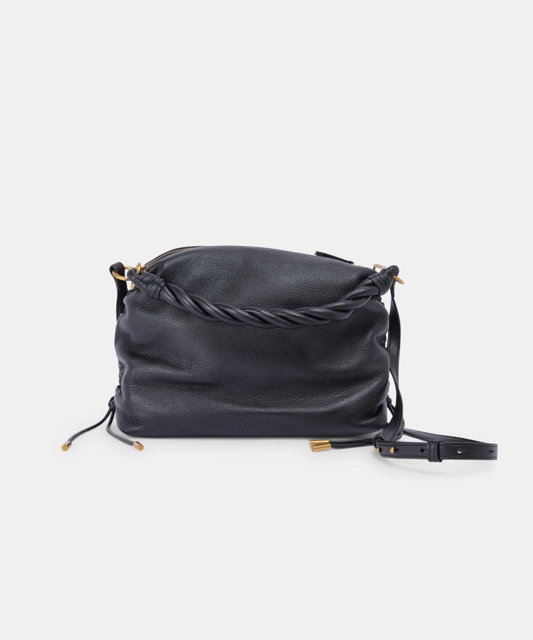 PRESTON SHOULDER/CROSSBODY BLACK LEATHER - re:vita