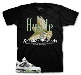 Retro 4 Seafoam Oil Green Shirt - Fly Hutsle - Black