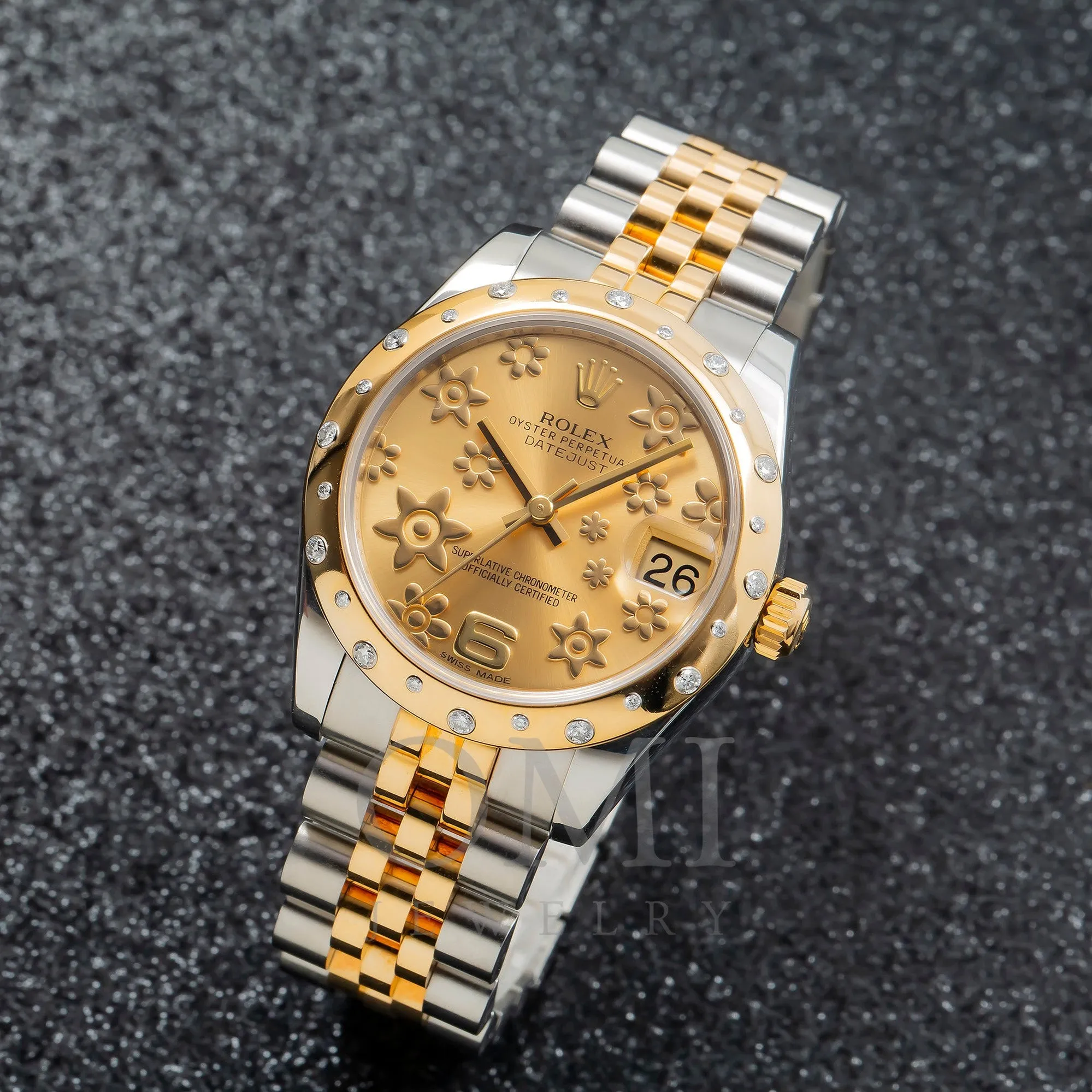 Rolex Datejust 178343 31MM Champagne Flower Dial With Two Tone Jubilee Bracelet