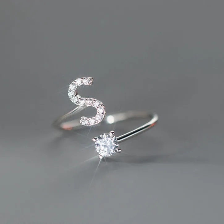 S925 Silver 26 Letters Toi et Moi Ring