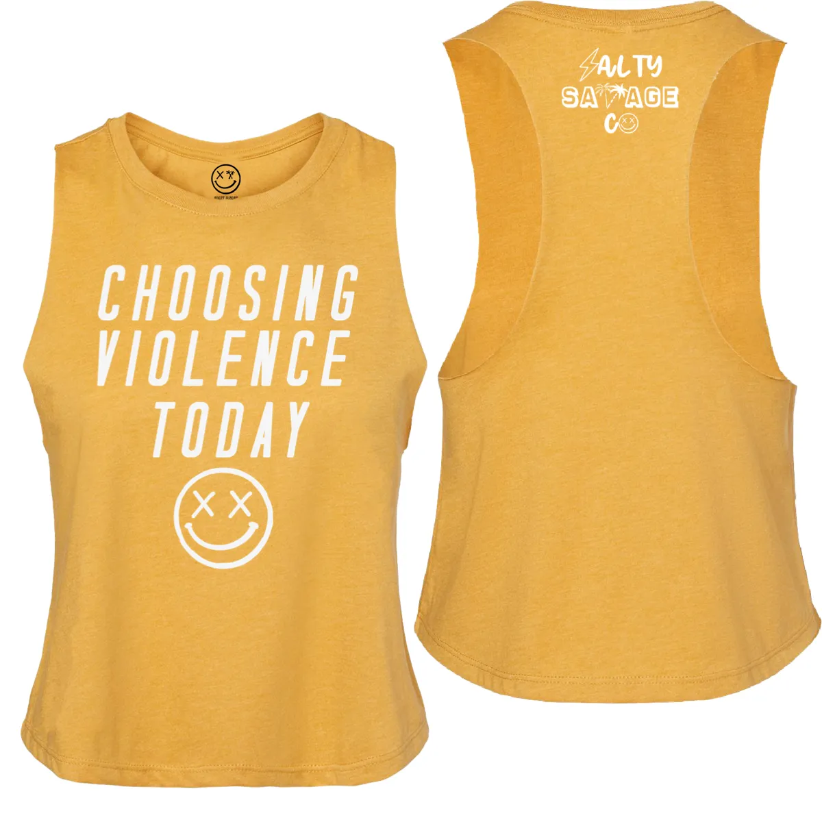 Salty Savage Ladies "CHOOSING VIOLENCE TODAY" Flowy Crop Tank