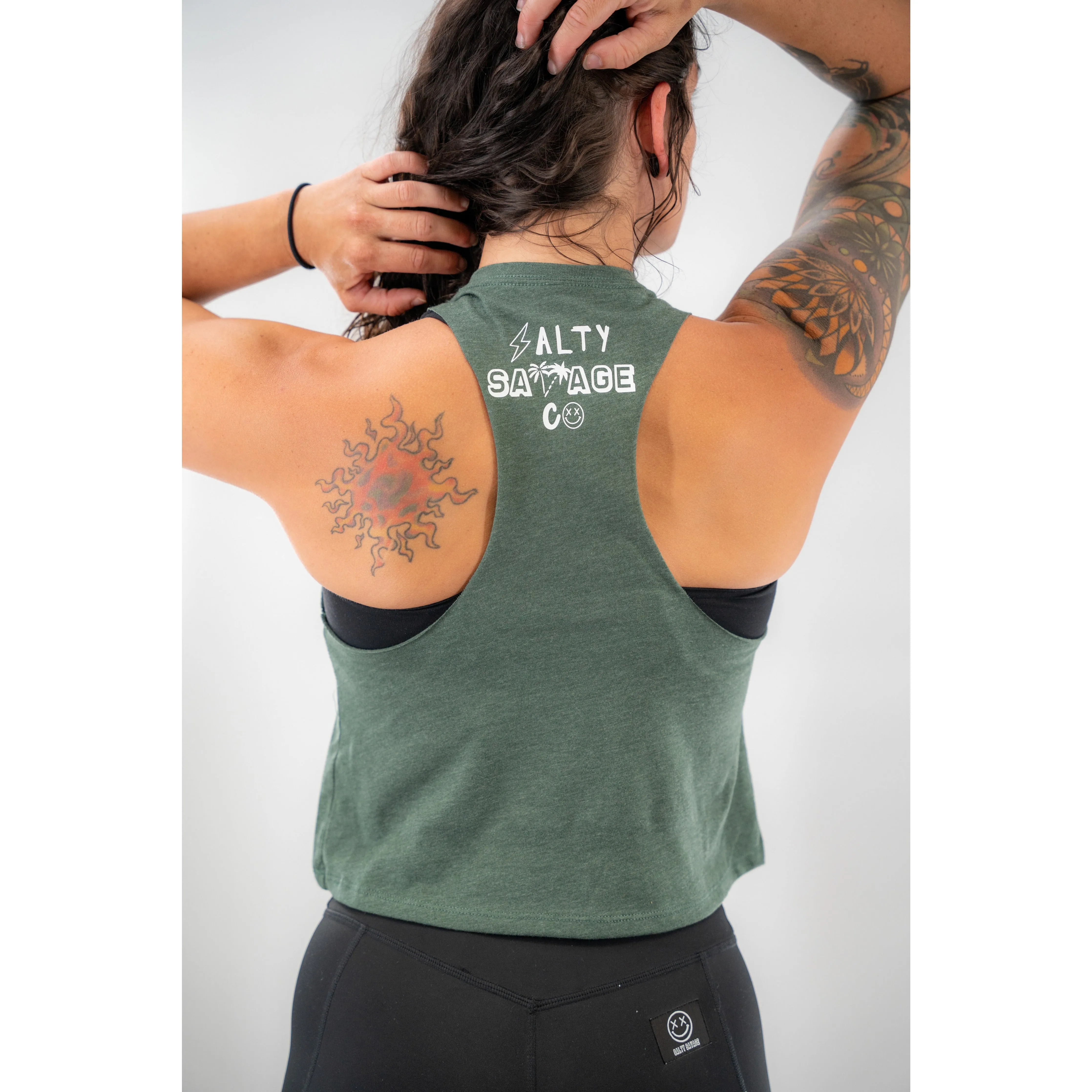 Salty Savage Ladies "CHOOSING VIOLENCE TODAY" Flowy Crop Tank