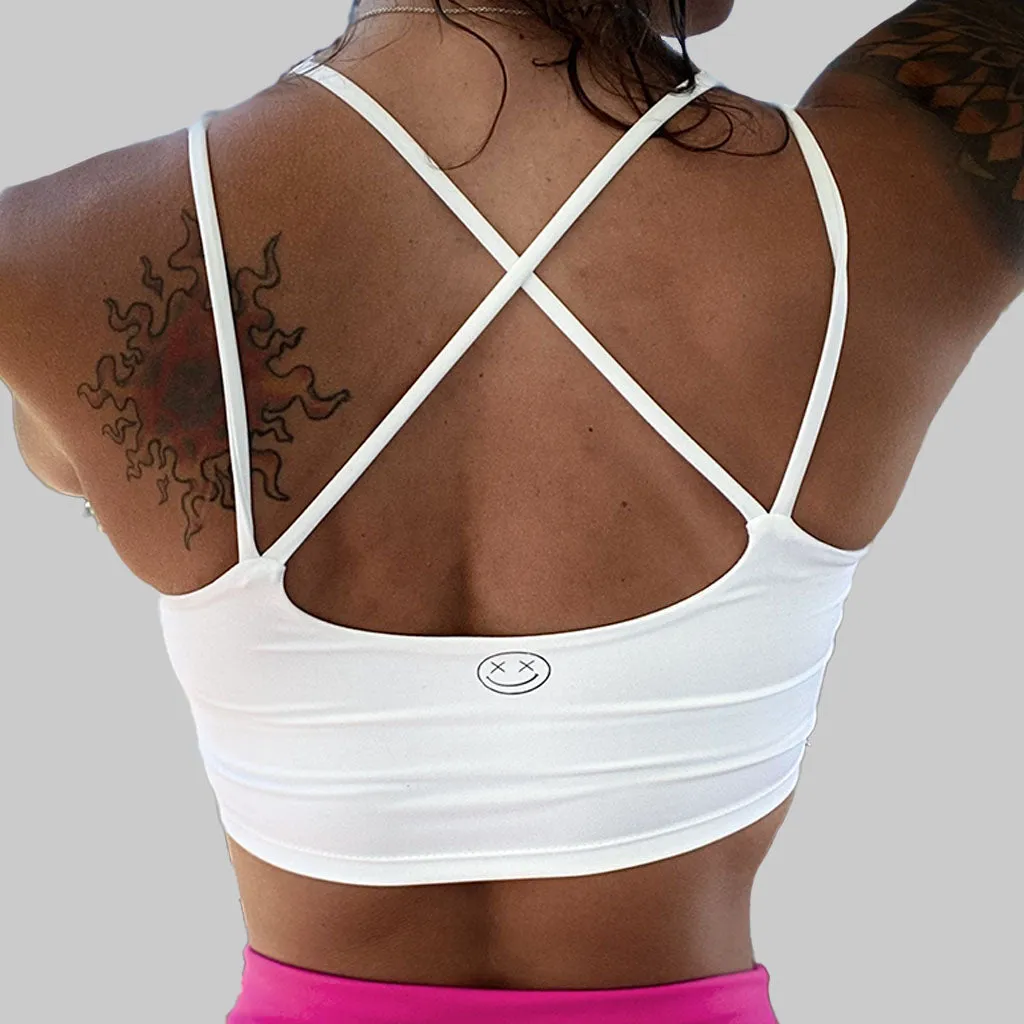 Salty Savage Ladies "OG Smile" Cross Back Longline Sports Bra