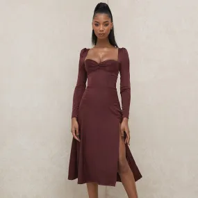 Satin Autumn Elegant Dress