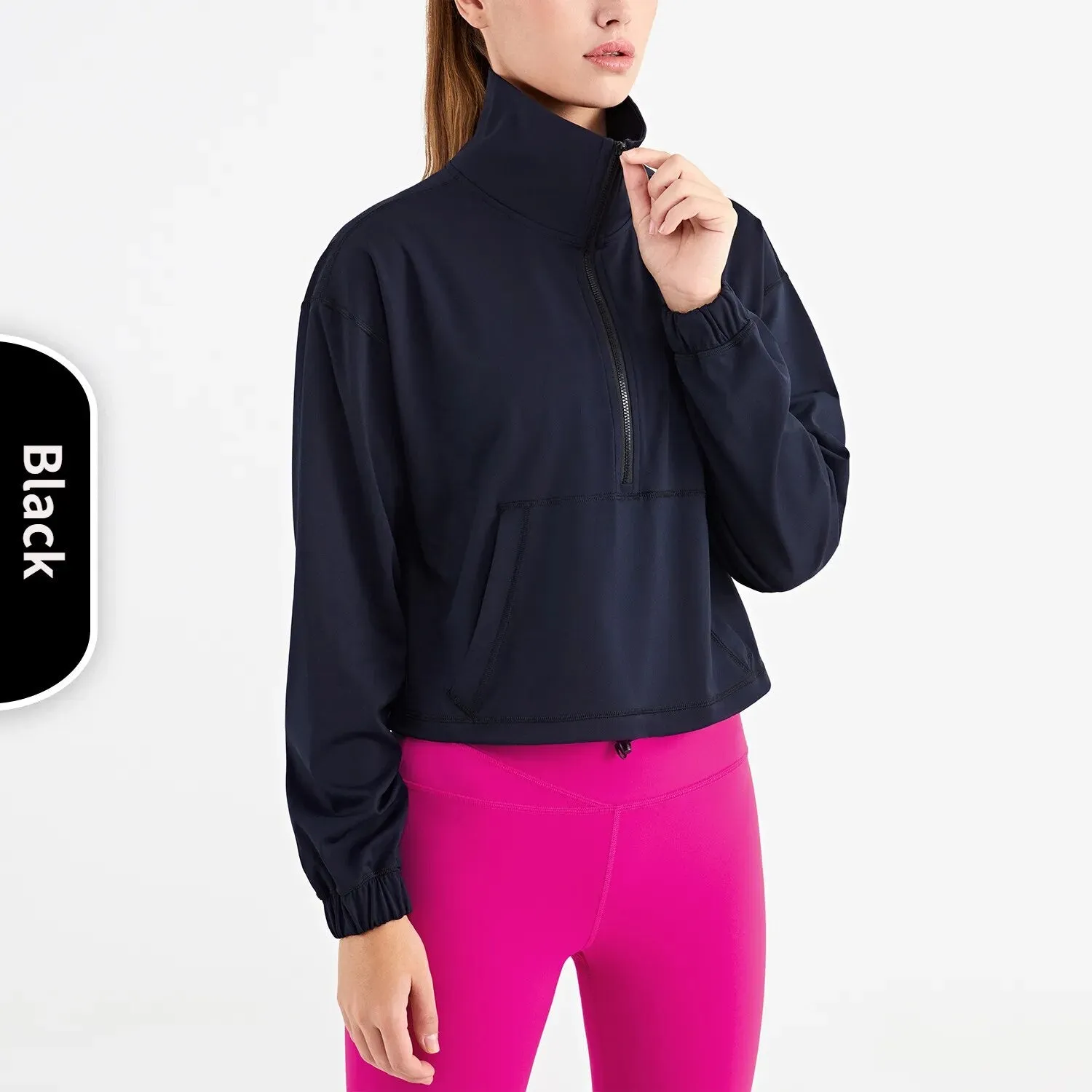 Scuba Autumn and Winter Women's Half Zipper Thickened Thermal Insulation Sports Gym Outdoor Sports Stand Collar Jacket