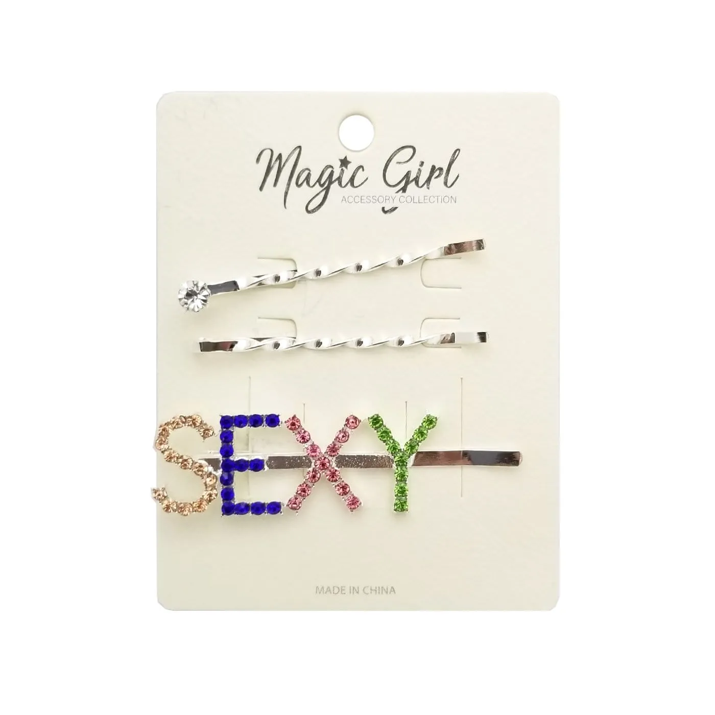 SEXY | Colorful Rhinestone Hair Pin 3PCS