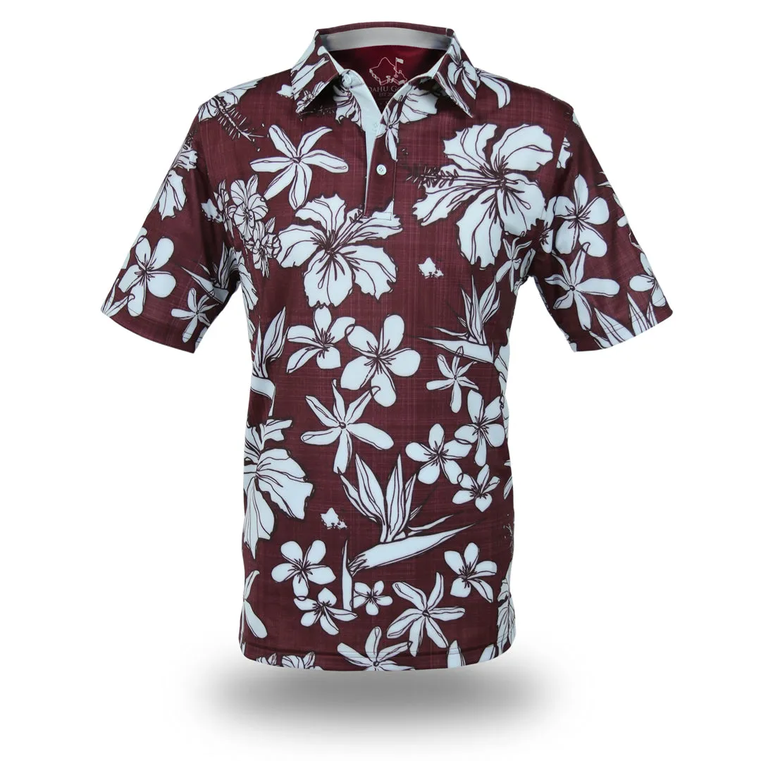 Sketchy Burgundy Haze - OGA Men's Polo - Burgundy Ice